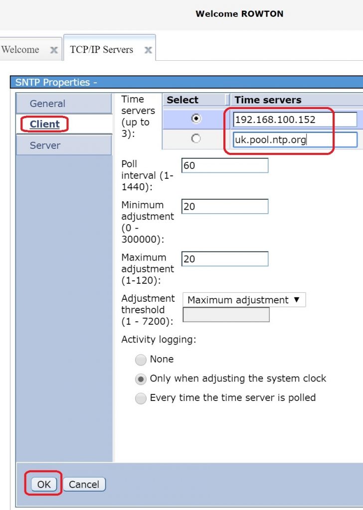 08 Set SNTP Client Server details